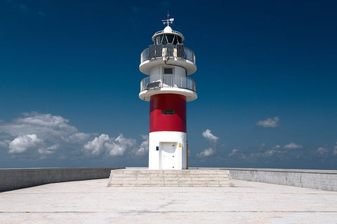 Cabo Ortegal Lighthouse-Spain. White Modern Wood Framed Art Print with Double Matting by Nunez, Adrian