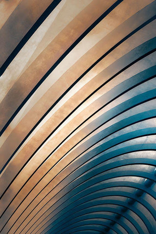 Corridor White Modern Wood Framed Art Print with Double Matting by Huybrighs, Marc