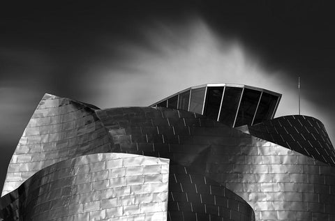 Gehry In Bilbao White Modern Wood Framed Art Print with Double Matting by Hawerkamp, Hans-Wolfgang