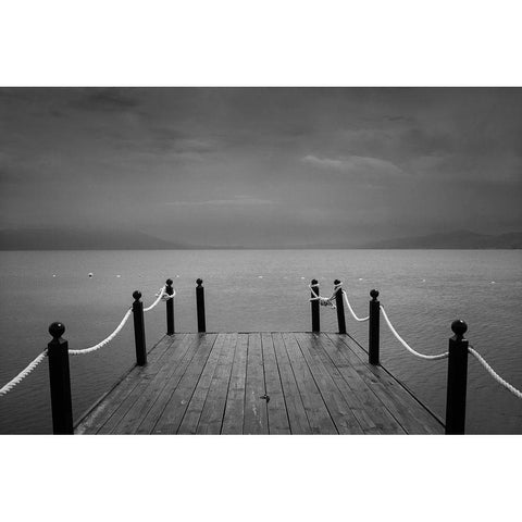 Bridge Black Modern Wood Framed Art Print by Boskovski, Petar