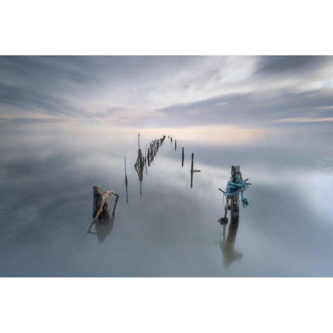 The Quiet Place Black Modern Wood Framed Art Print with Double Matting by Guerola, Joaquin