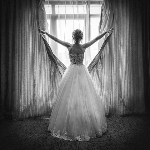 Untitled White Modern Wood Framed Art Print with Double Matting by Hristov, Boris