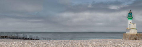 Tracport Lighthouse Black Ornate Wood Framed Art Print with Double Matting by Claes, Gilbert