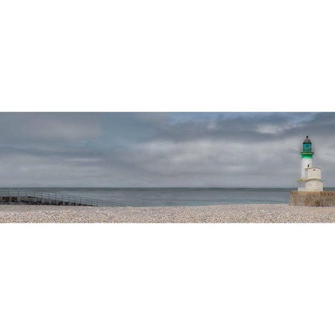 Tracport Lighthouse Black Modern Wood Framed Art Print with Double Matting by Claes, Gilbert