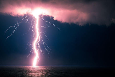 Electric Atmosphere White Modern Wood Framed Art Print with Double Matting by Traverso, Alessandro