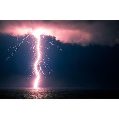 Electric Atmosphere Black Modern Wood Framed Art Print by Traverso, Alessandro