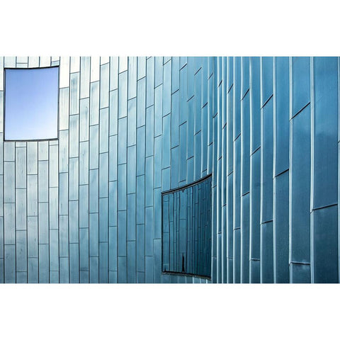 Lines And Frames Black Modern Wood Framed Art Print with Double Matting by Wride, Linda