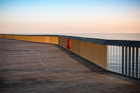 Pier White Modern Wood Framed Art Print with Double Matting by Wride, Linda