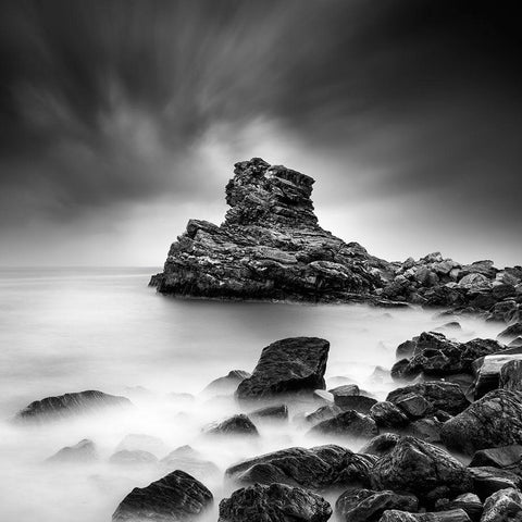 A Sea Of Rocks Black Modern Wood Framed Art Print with Double Matting by Digalakis, George