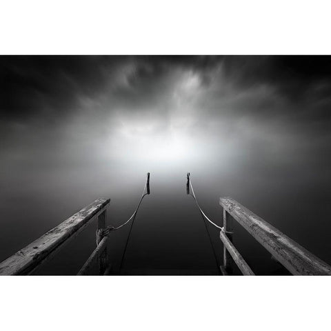 The Place White Modern Wood Framed Art Print by Guerola, Joaquin