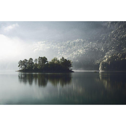 Morning Fog Clearing Gold Ornate Wood Framed Art Print with Double Matting by Rauwerdink, Jan