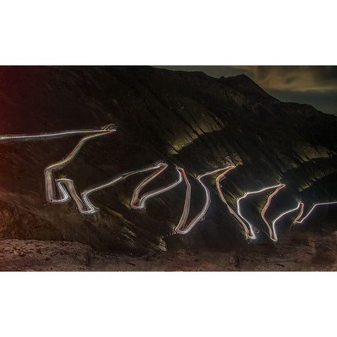 Passo Dello Stelvio Black Modern Wood Framed Art Print by Caleffi, Emanuele