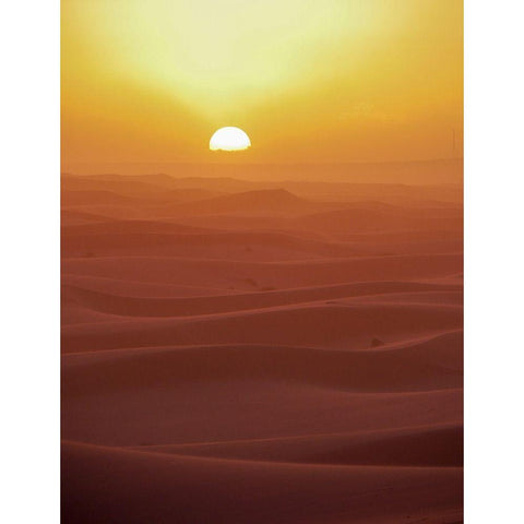 Sunset Over Dunes Gold Ornate Wood Framed Art Print with Double Matting by Riosolar