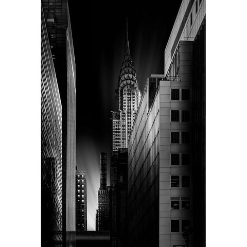 Dark City Black Modern Wood Framed Art Print with Double Matting by Ruiz Dueso, Jorge