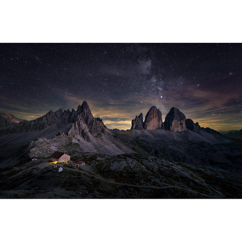 Tre Cime Di Lavaredo White Modern Wood Framed Art Print by Deng, Larry