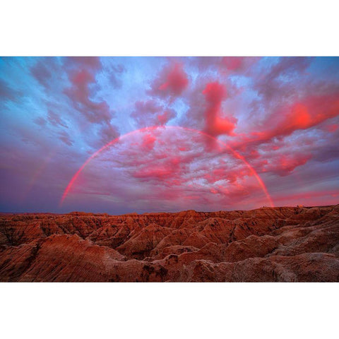 Symphany Over Badlands Gold Ornate Wood Framed Art Print with Double Matting by Fan, John