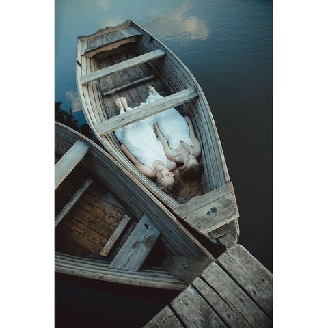 Boats White Modern Wood Framed Art Print by Gorecka, Dorota