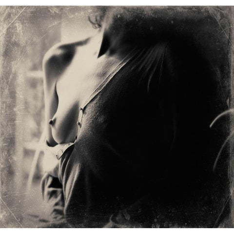 Untitled White Modern Wood Framed Art Print by Bousca, Bogdan