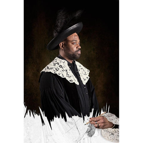 Painting A Dutch Rembrand Black Modern Wood Framed Art Print with Double Matting by Kayen-Mouthaan, Carola