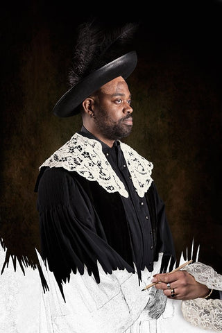 Painting A Dutch Rembrand White Modern Wood Framed Art Print with Double Matting by Kayen-Mouthaan, Carola