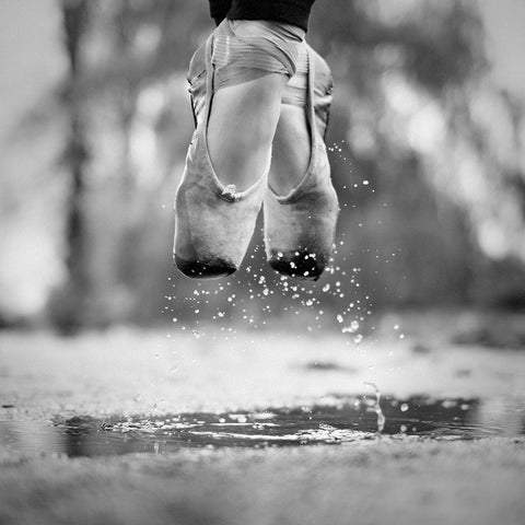 The Day We Went Jumping In Puddles Black Modern Wood Framed Art Print by Ashton-Jones, Howard