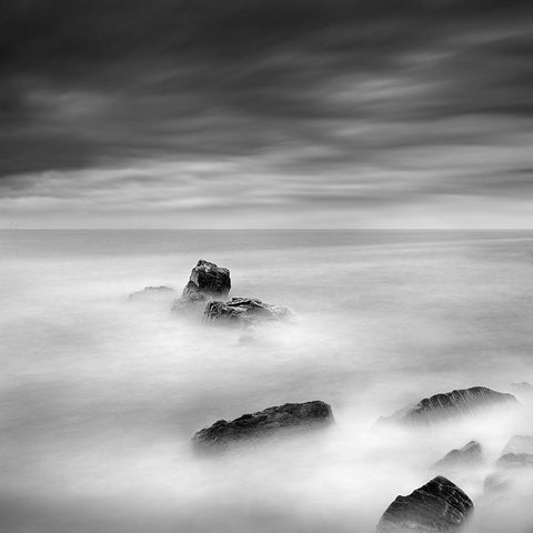 A Piece Of Rock 35 White Modern Wood Framed Art Print with Double Matting by Digalakis, George