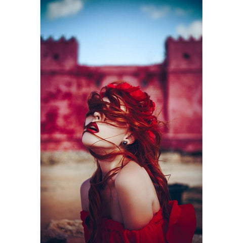 The Queen Of Red Castle White Modern Wood Framed Art Print by Bolgov, Ruslan