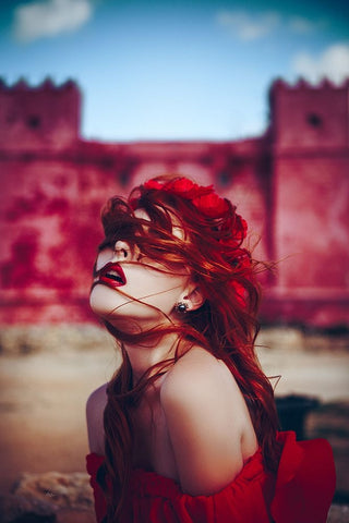 The Queen Of Red Castle White Modern Wood Framed Art Print with Double Matting by Bolgov, Ruslan