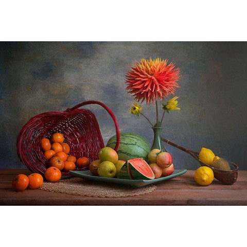 Fruits Black Modern Wood Framed Art Print with Double Matting by Jacobs, Lydia