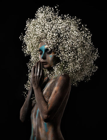 Aqua Black Ornate Wood Framed Art Print with Double Matting by Sanchez, Alfredo