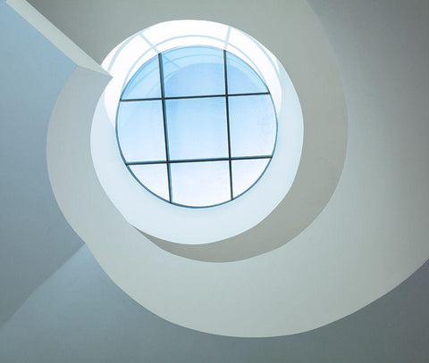 Looking Up Black Ornate Wood Framed Art Print with Double Matting by Wogeck, Marianne