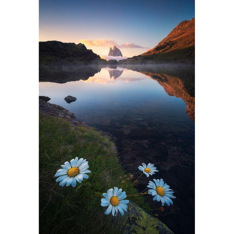 Anayet Sunset Black Modern Wood Framed Art Print by Martinez Moran, Javier