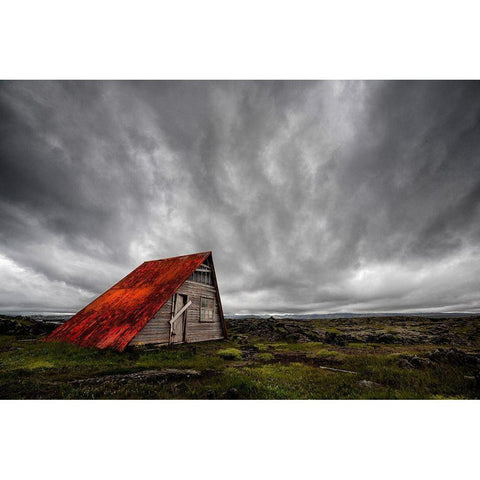 Crazy Sky Black Modern Wood Framed Art Print with Double Matting by H. Ingibergsson, Torsteinn