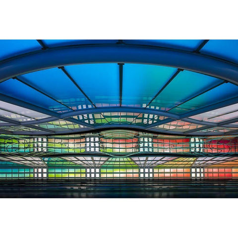 Concourse C .... Gold Ornate Wood Framed Art Print with Double Matting by Doyle, Renee