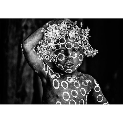 Circles White Modern Wood Framed Art Print by Vidak, Vedran