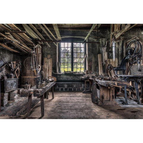 The Carpenters Workshop White Modern Wood Framed Art Print by Riml, Ludwig