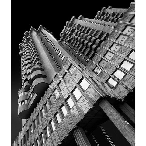 Plaza Building White Modern Wood Framed Art Print by Serra, Peru