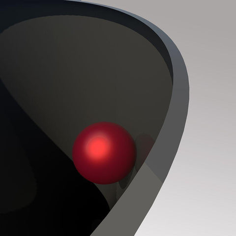 Metal Ball In Bowl Black Ornate Wood Framed Art Print with Double Matting by Bunjamin, Antonyus