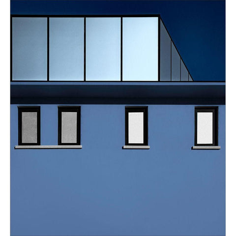 Out Of The Blue Black Modern Wood Framed Art Print with Double Matting by Claes, Gilbert