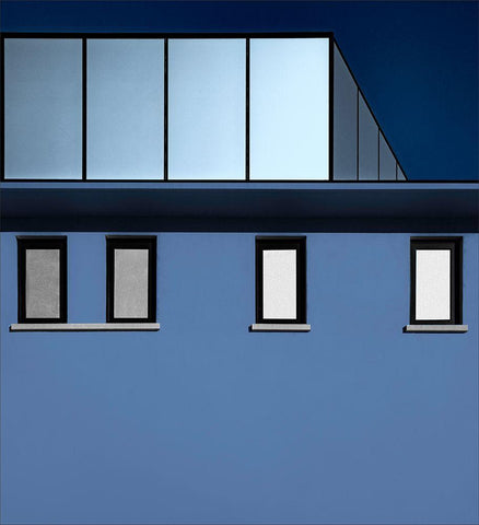 Out Of The Blue White Modern Wood Framed Art Print with Double Matting by Claes, Gilbert