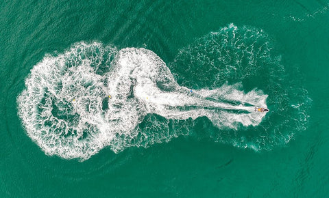 Writing On Water White Modern Wood Framed Art Print with Double Matting by Meirovich, Ido