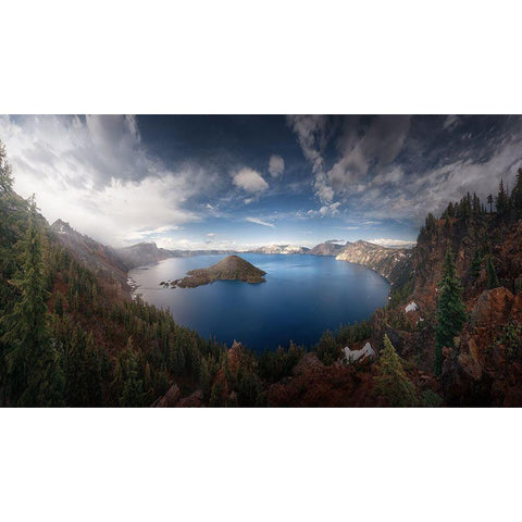 Azul En Dimension Gold Ornate Wood Framed Art Print with Double Matting by Pablo De, Juan