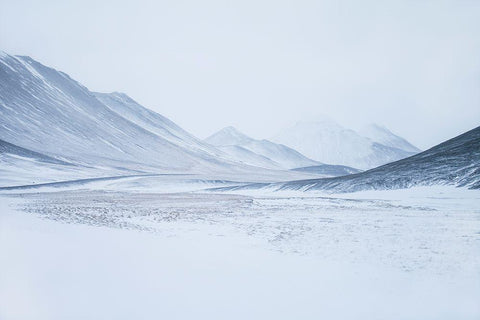 #1 Sketched By The Wind: Drawn Mountains White Modern Wood Framed Art Print with Double Matting by Svoboda Mqep, Peter