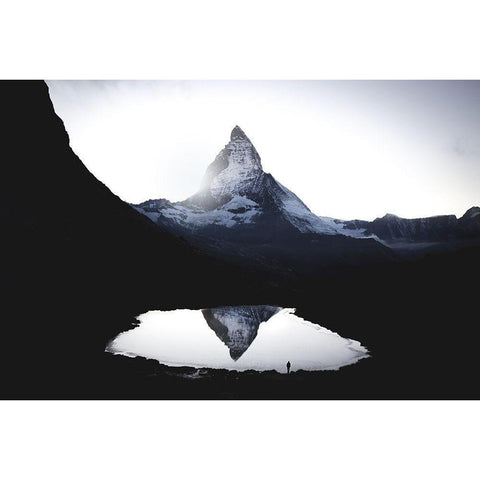 Matterhorn Black Modern Wood Framed Art Print by Ziomek, Witold