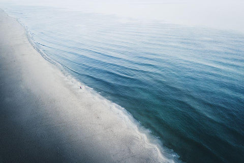 Man White Modern Wood Framed Art Print with Double Matting by Ziomek, Witold