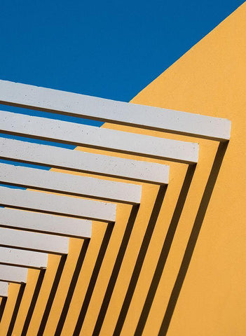 Sunny Composition White Modern Wood Framed Art Print with Double Matting by Urrutia, Adolfo