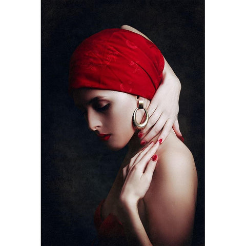 She Has Fire In Her Soul Black Modern Wood Framed Art Print with Double Matting by Bolgov, Ruslan