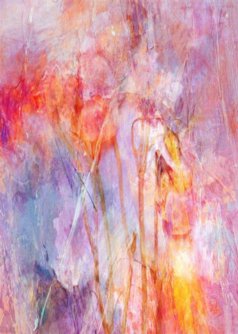 Flowers With Joy White Modern Wood Framed Art Print with Double Matting by Devos, Delphine