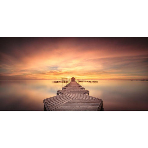 Balneario Black Modern Wood Framed Art Print with Double Matting by Tobarra Narro, Doroteo