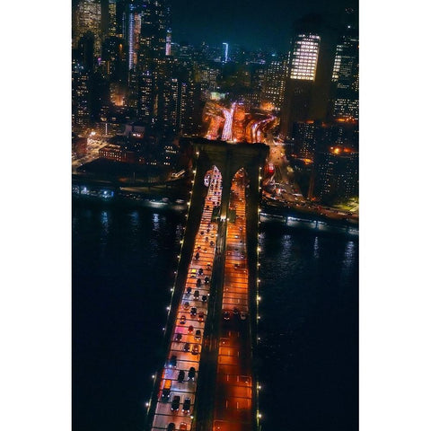 Flying Nyc White Modern Wood Framed Art Print by De La, Javier